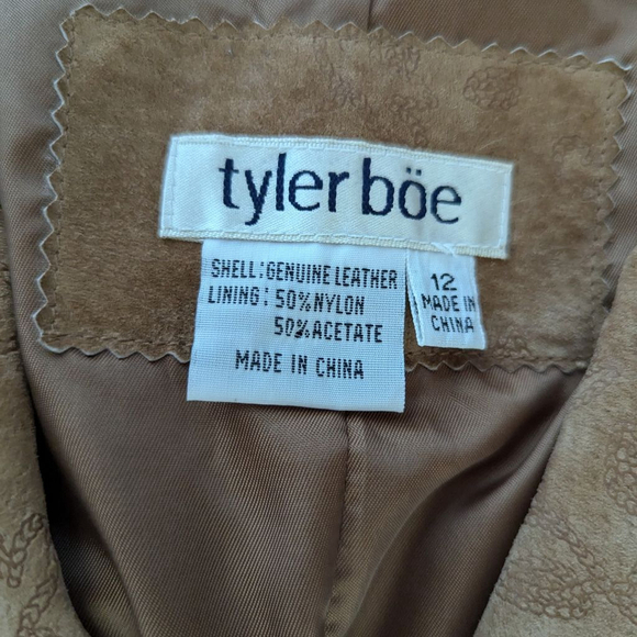 Tyler Boe Suede Patterned Light Brown Coat -Size 12 - New - Picture 4 of 9